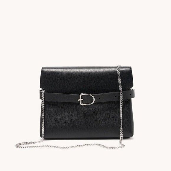 Senreve Women's Large Soft Black Cavalla Satchel Piccola Leather Clutch $1100 - Picture 1 of 13